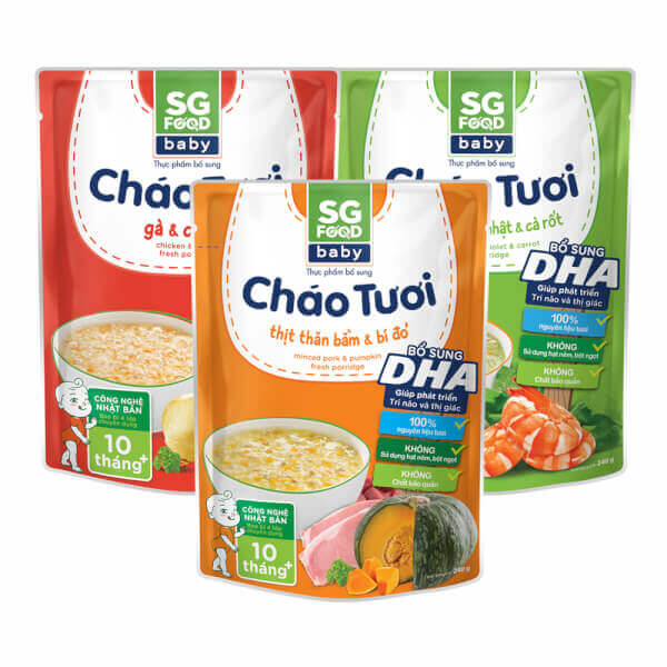 Cháo tươi SG Food cho bé ăn dặm