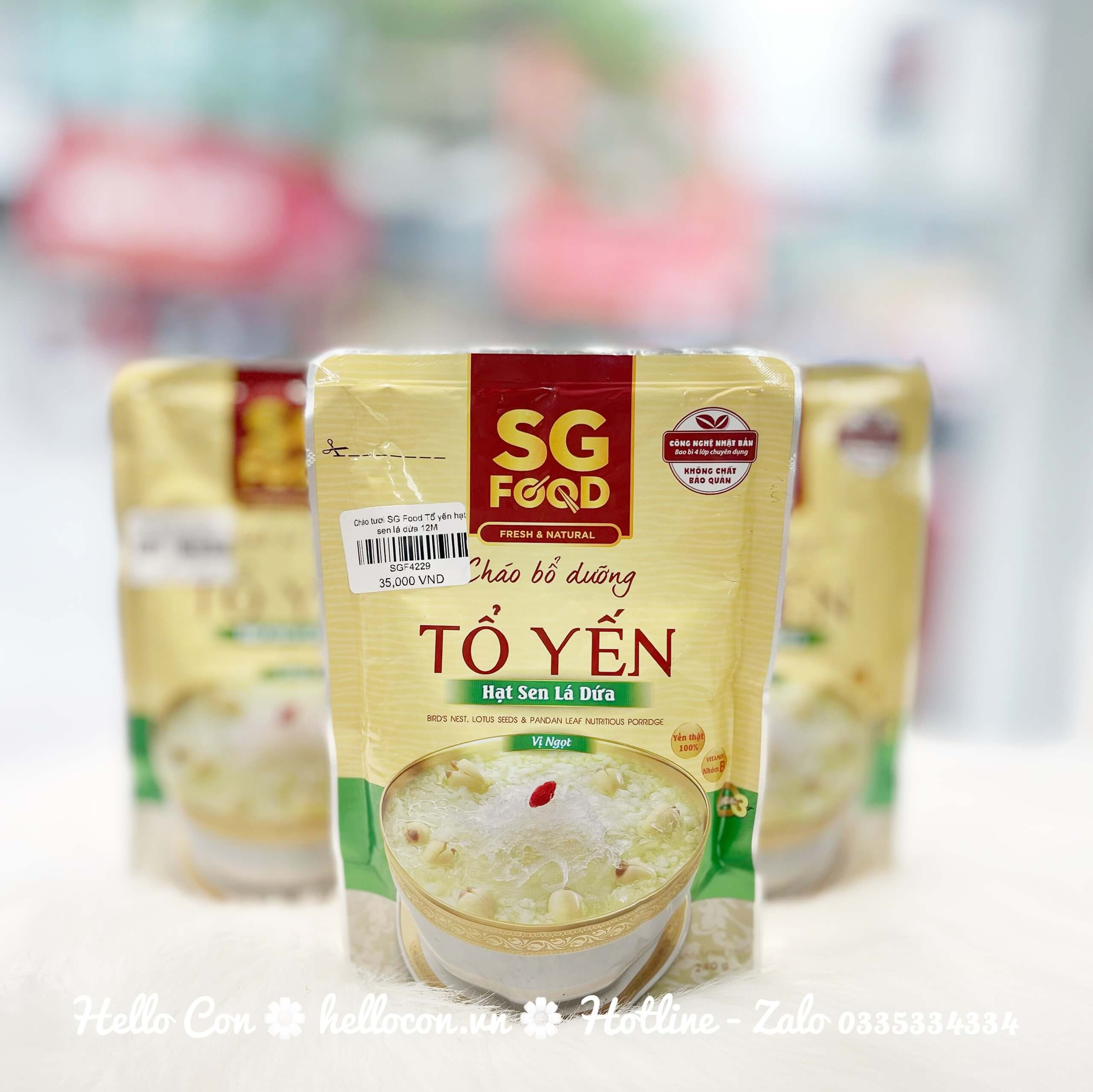 Cháo tươi SG Food cho bé ăn dặm
