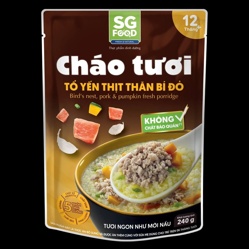 Cháo tươi SG Food cho bé ăn dặm