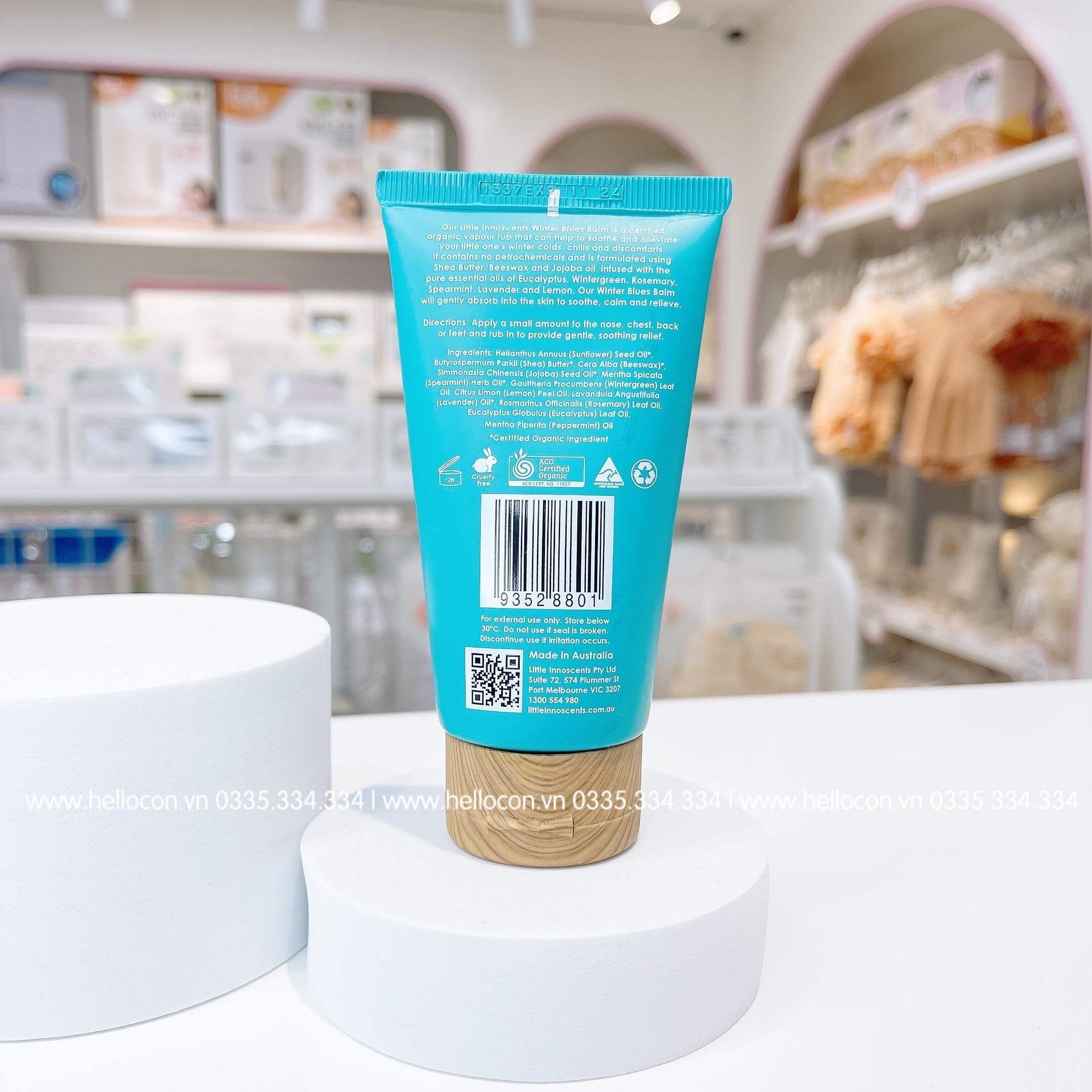 Dầu bôi ấm ngực Organic Little Unn Scents cho trẻ từ 0 tháng tuổi