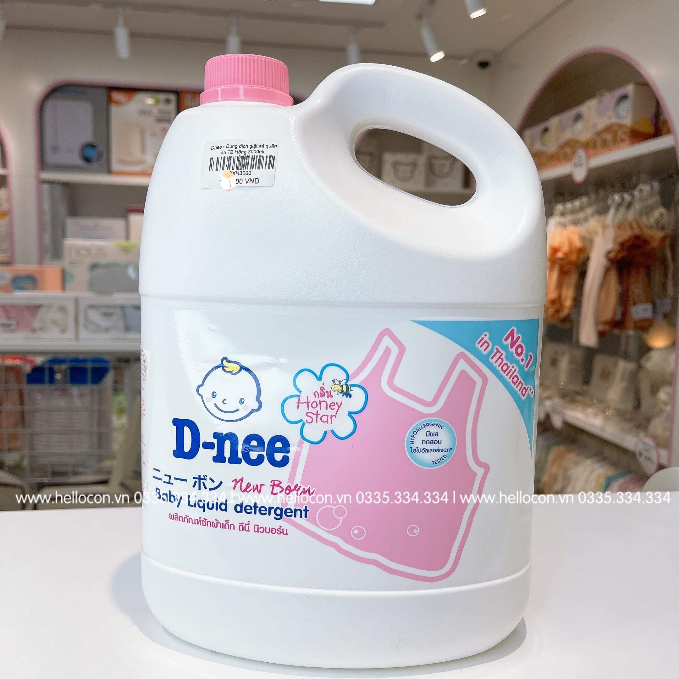 Nước giặt xả Dnee Thái Lan cho trẻ sơ sinh 3000ml