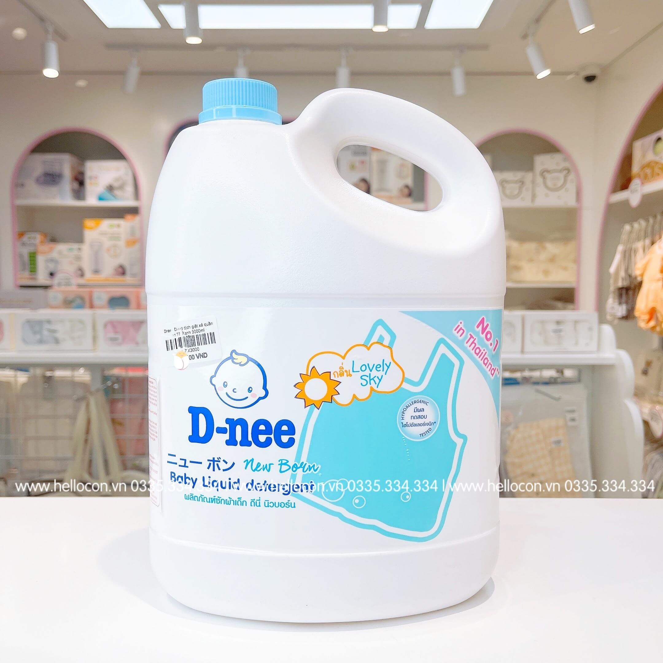 Nước giặt xả Dnee Thái Lan cho trẻ sơ sinh 3000ml