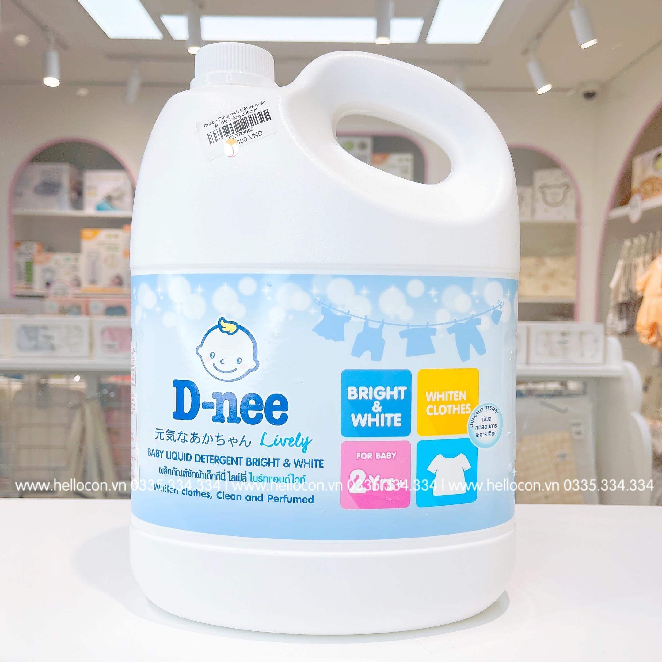 Nước giặt xả Dnee Thái Lan cho trẻ sơ sinh 3000ml