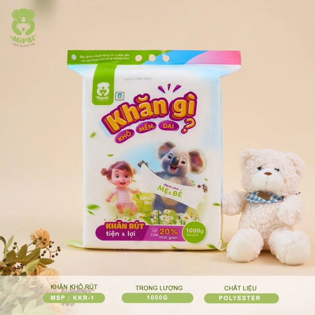 Khăn khô Mipbi 600g, 900g và 400g