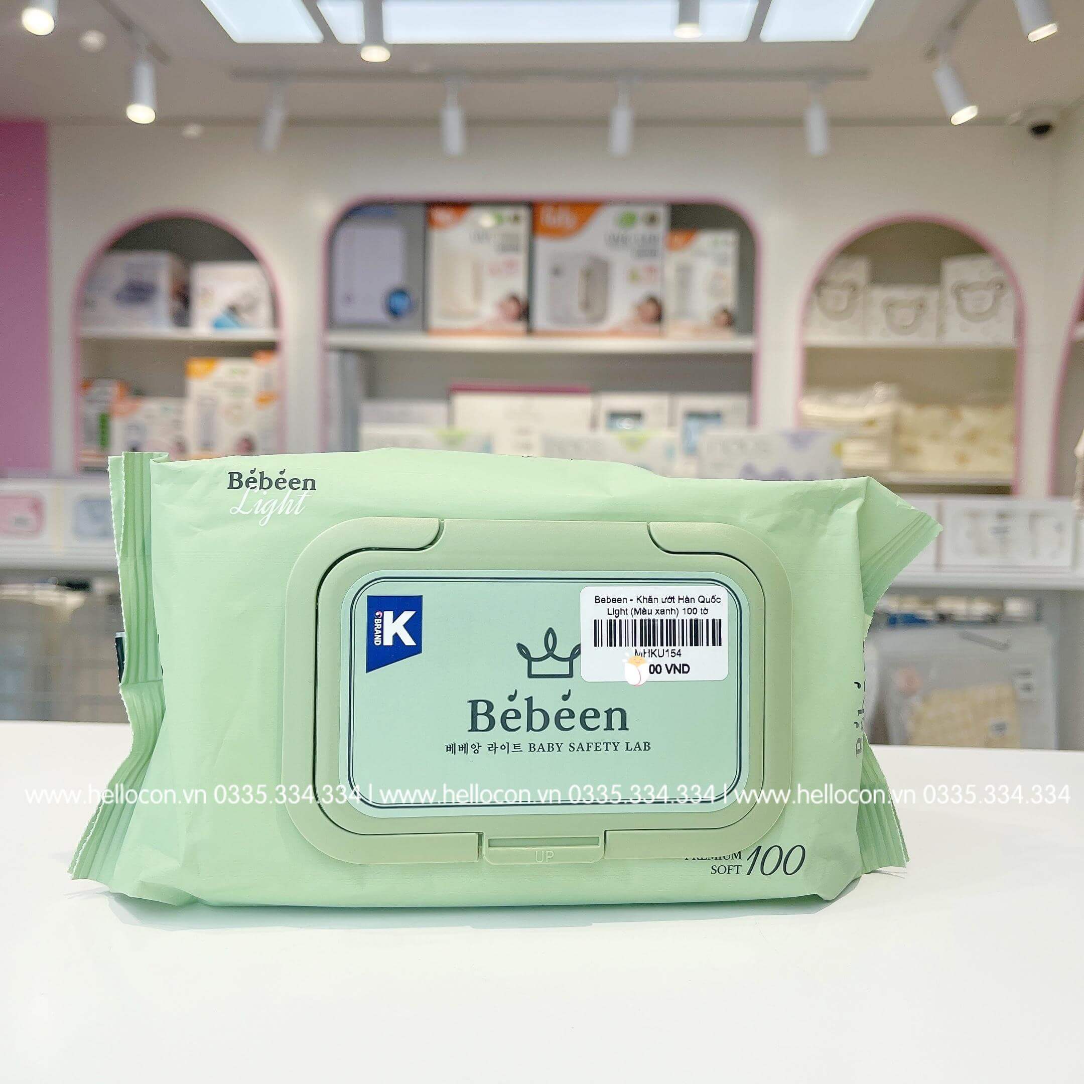 Khăn ướt Bebeen Hàn Quốc không mùi cho trẻ sơ sinh (Đủ màu)