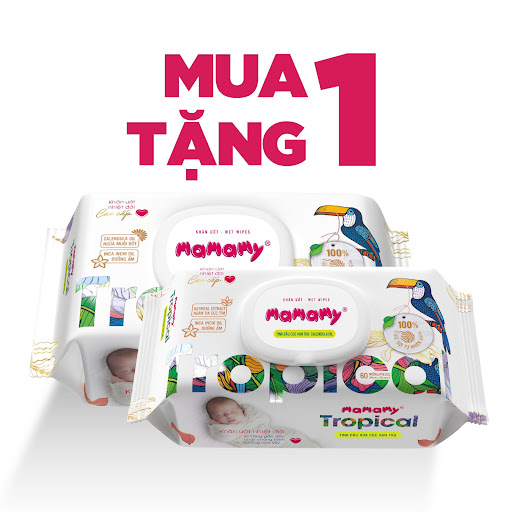 Khăn ướt nhiệt đới Mamamy Tropical tinh dầu cúc vạn thọ 90 tờ