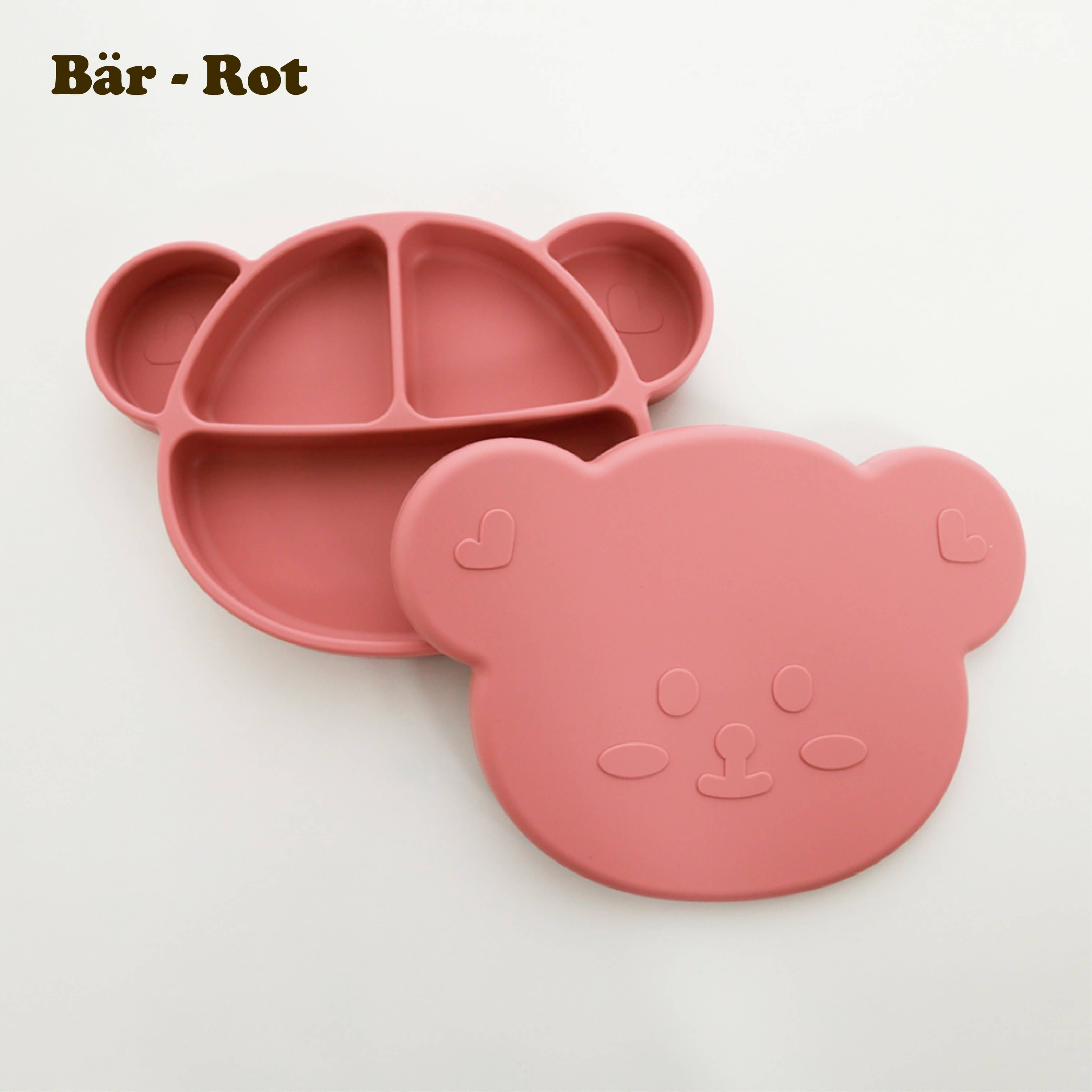Khay ăn dặm silicon hình gấu kèm nắp Bar-Rot 2022