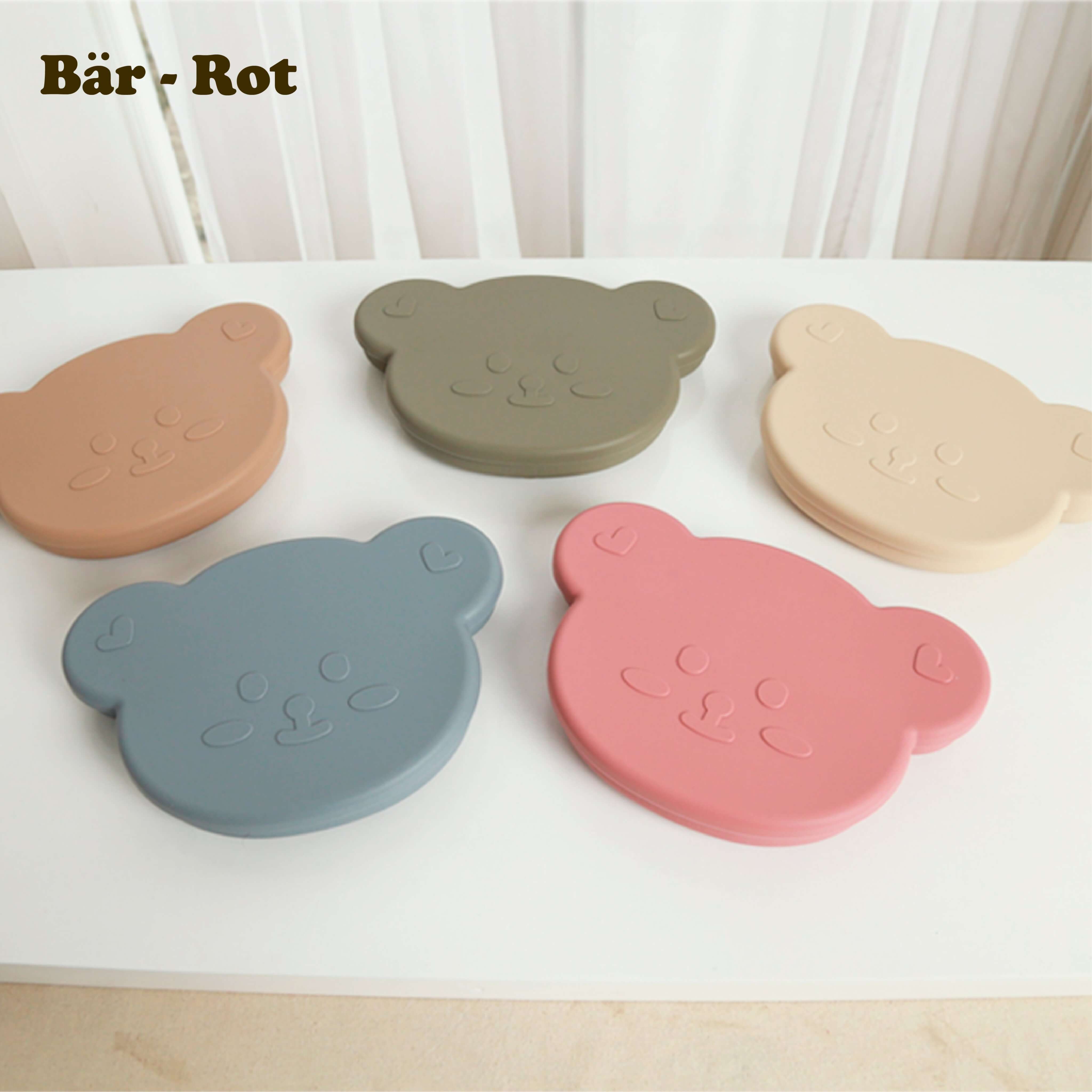 Khay ăn dặm silicon hình gấu kèm nắp Bar-Rot 2022