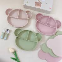 Khay ăn dặm silicon hình gấu kèm nắp Bar-Rot 2022