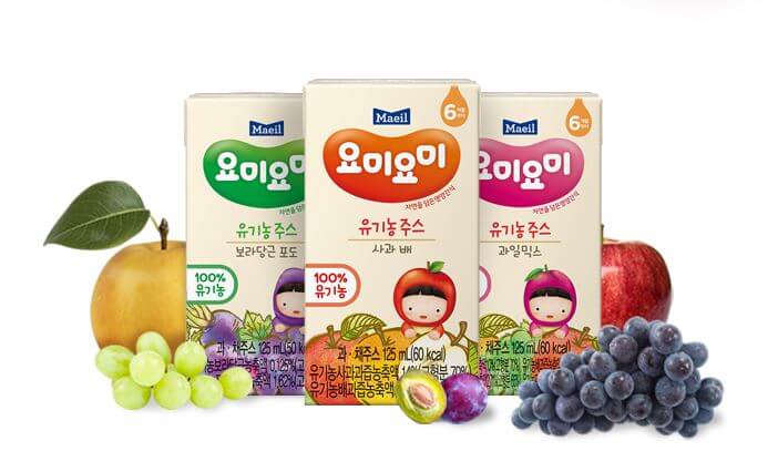 Nước ép Maeil Organic Yommy Yommy Hàn Quốc cho bé 6 tháng