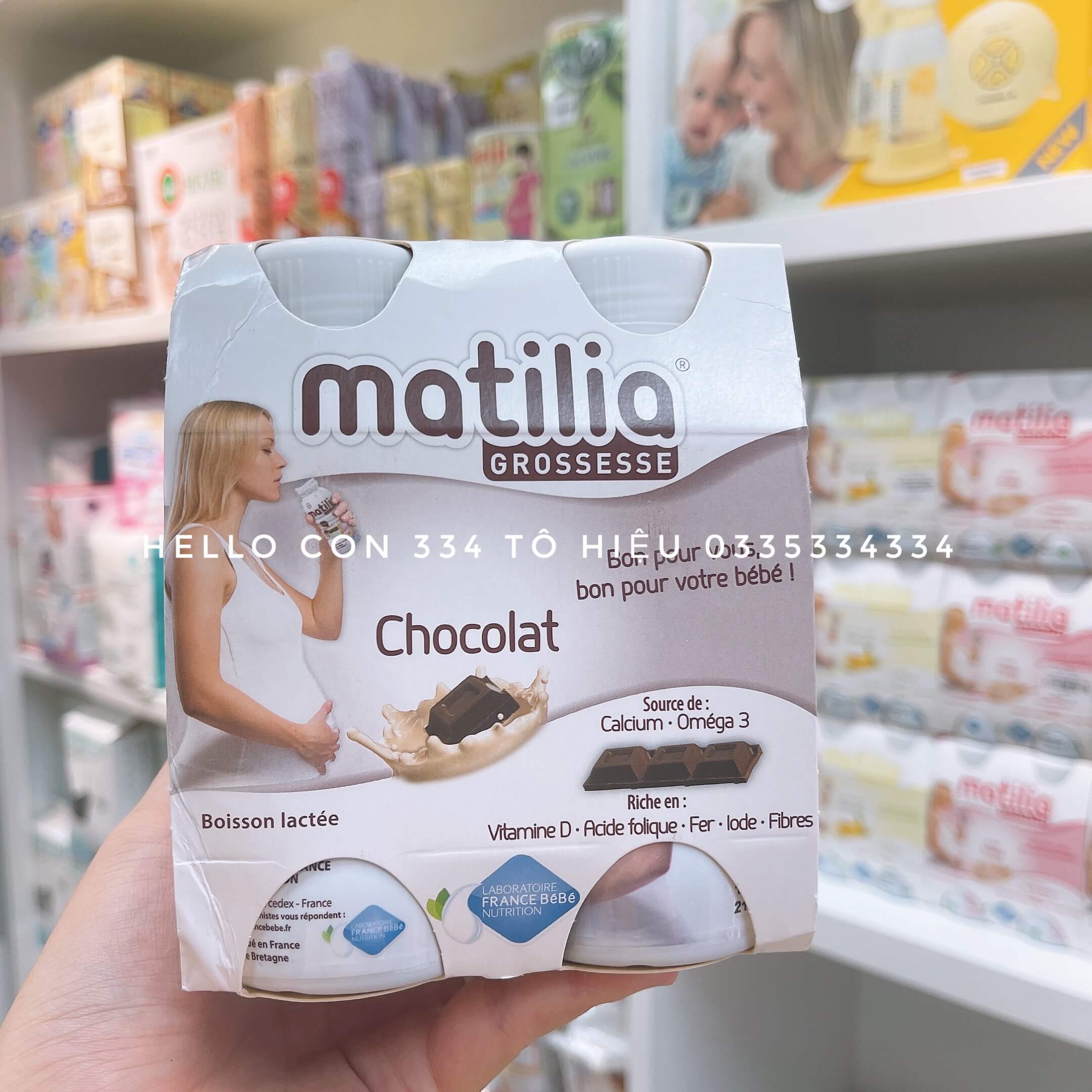 Sữa bầu Matilia 200ml 4h/vỉ (4 vị Socola, Dâu, Vani, Chuối)