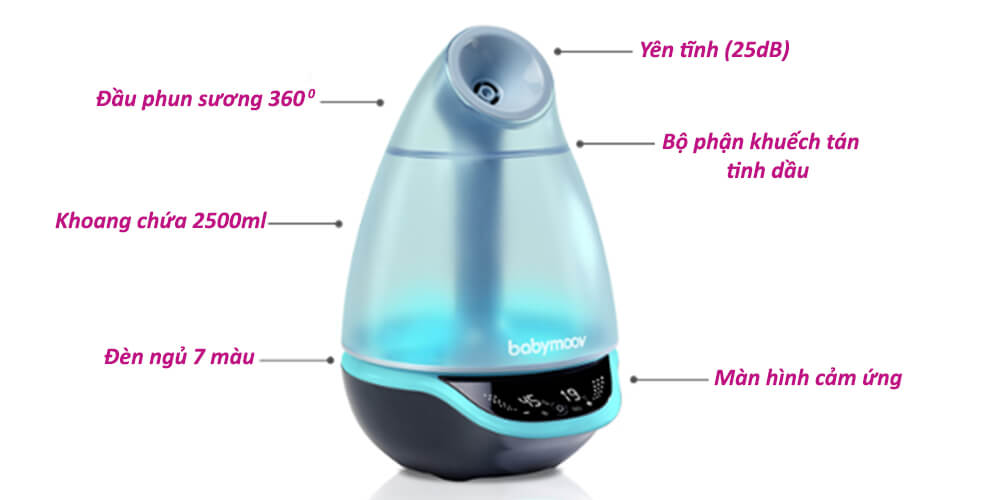 Máy tạo ẩm Babymoov - Tạo ẩm và khuếch tán tinh dầu