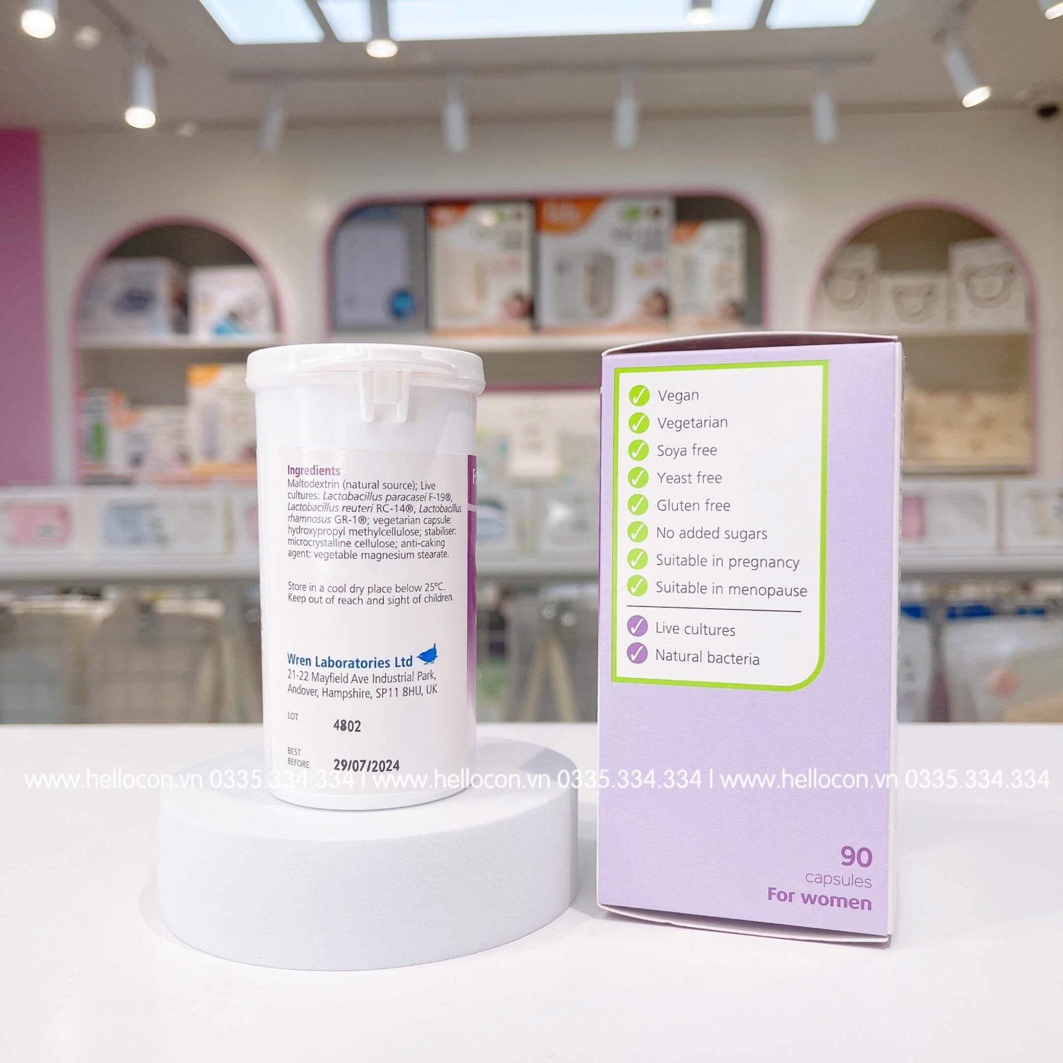 Men vi sinh Optibac tím Probiotics cho phụ nữ của Anh