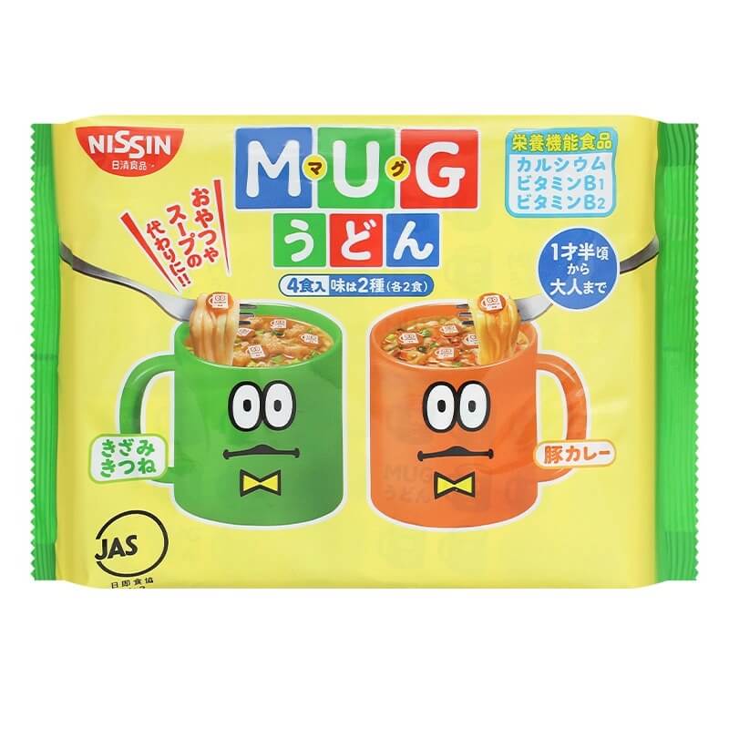 Mì Mug Nissin Nhật Bản cho bé ăn dặm cho bé 1 tuổi (màu vàng và màu xanh)