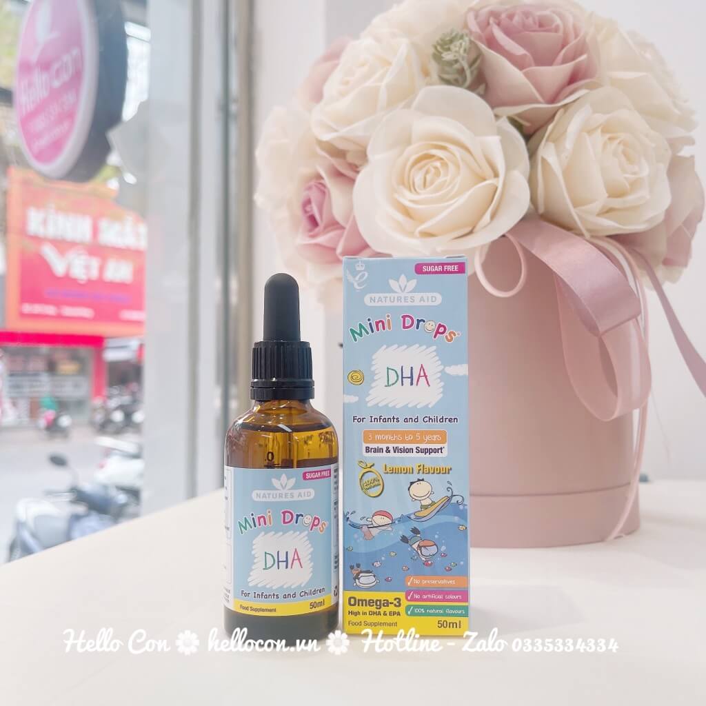 DHA Mini Drops Natures Aid - Bổ sung DHA cho trẻ từ 3 tháng