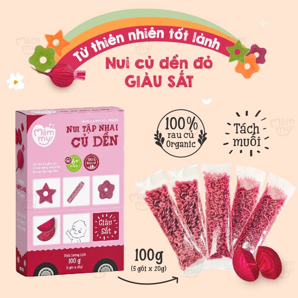 Mì Nui rau củ Mămmy 100g cho trẻ từ 6 tháng