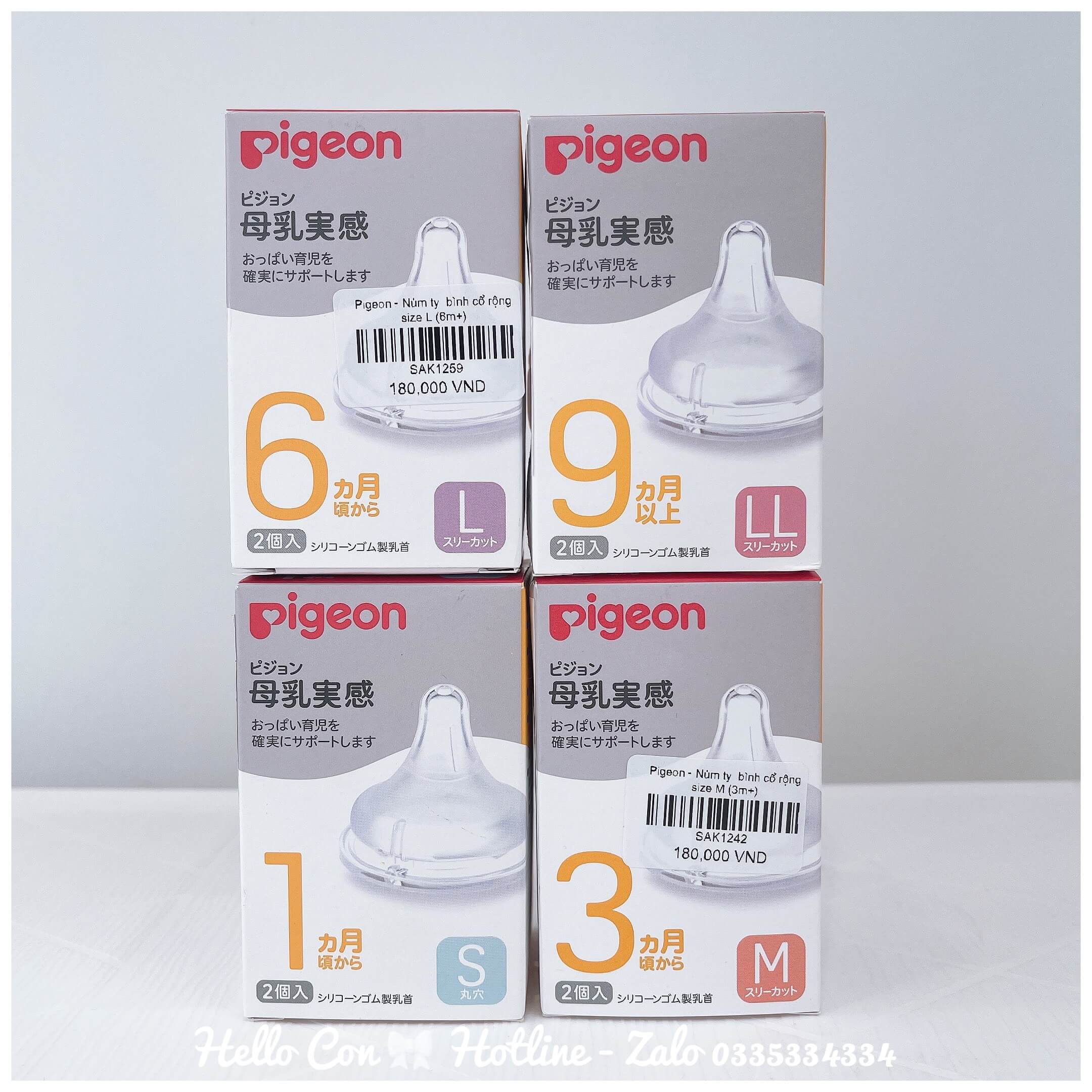 Núm Pigeon cổ rộng sillicon siêu mềm đủ size.