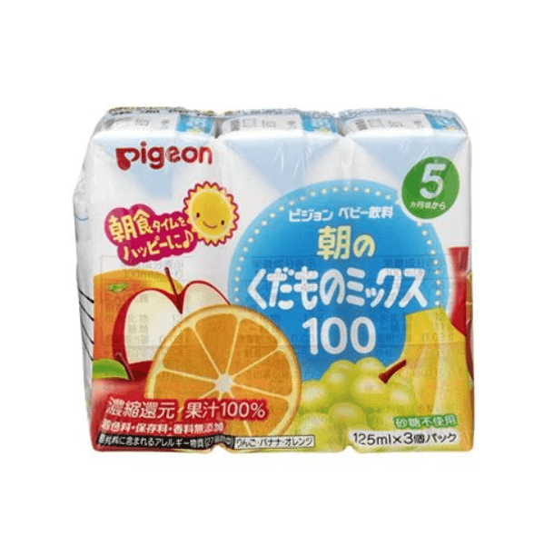 Nước ép Pigeon - Nước ép trái cây Nhật cho bé 5 tháng (3 hộp x 125ml)