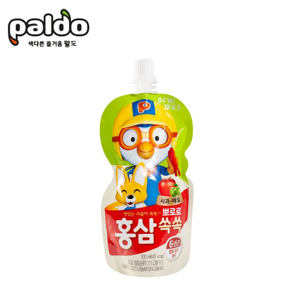 Nước hồng sâm Pororo Paldo - Nước trái cây Hàn Quốc cho trẻ 3 tuổi