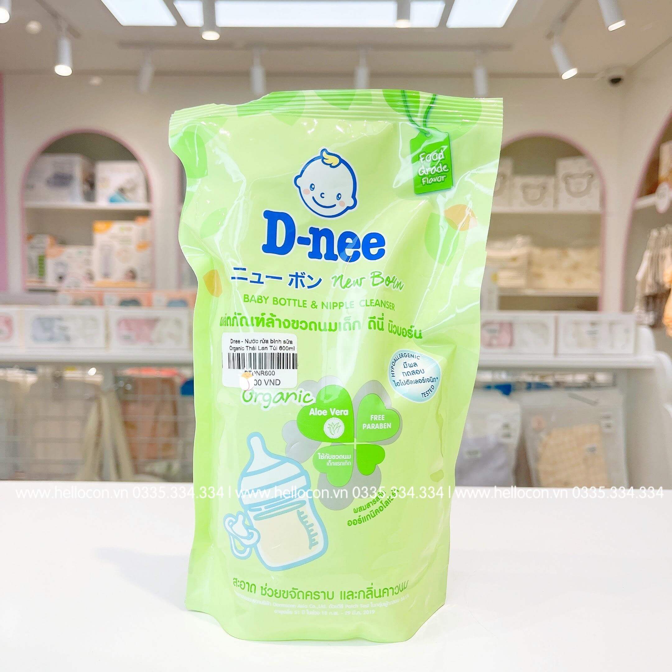 Nước rửa bình sữa Dnee Organic Thái Lan (Dạng Túi, dạng Chai)