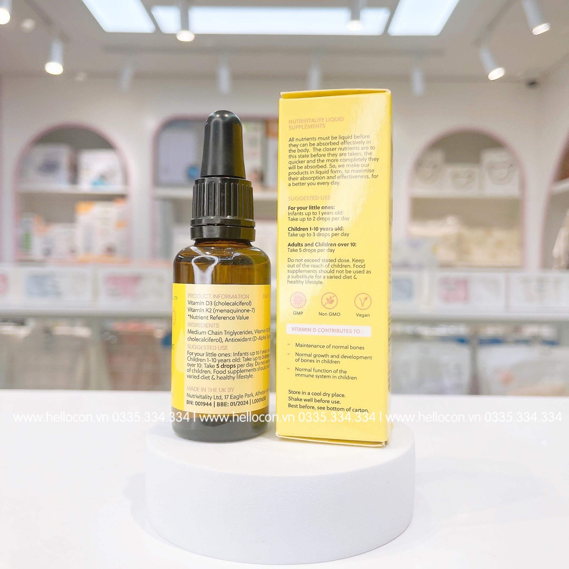 Nutrivitality Vitamin D3 K2 Mk7