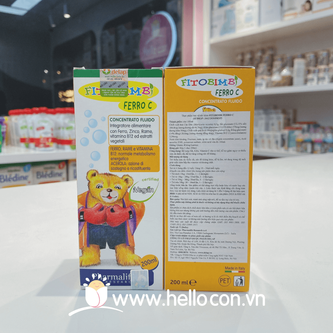 Fitobimbi  Ferro C - Bổ sung sắt, kẽm, vitamin C tăng cường đề kháng cho trẻ từ 6 tháng