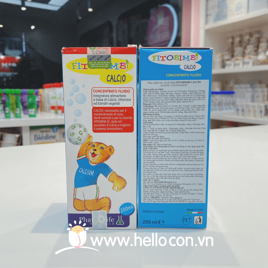Fitobimbi Calcio Siro bổ sung canxi cho bé từ 6 tháng tuổi