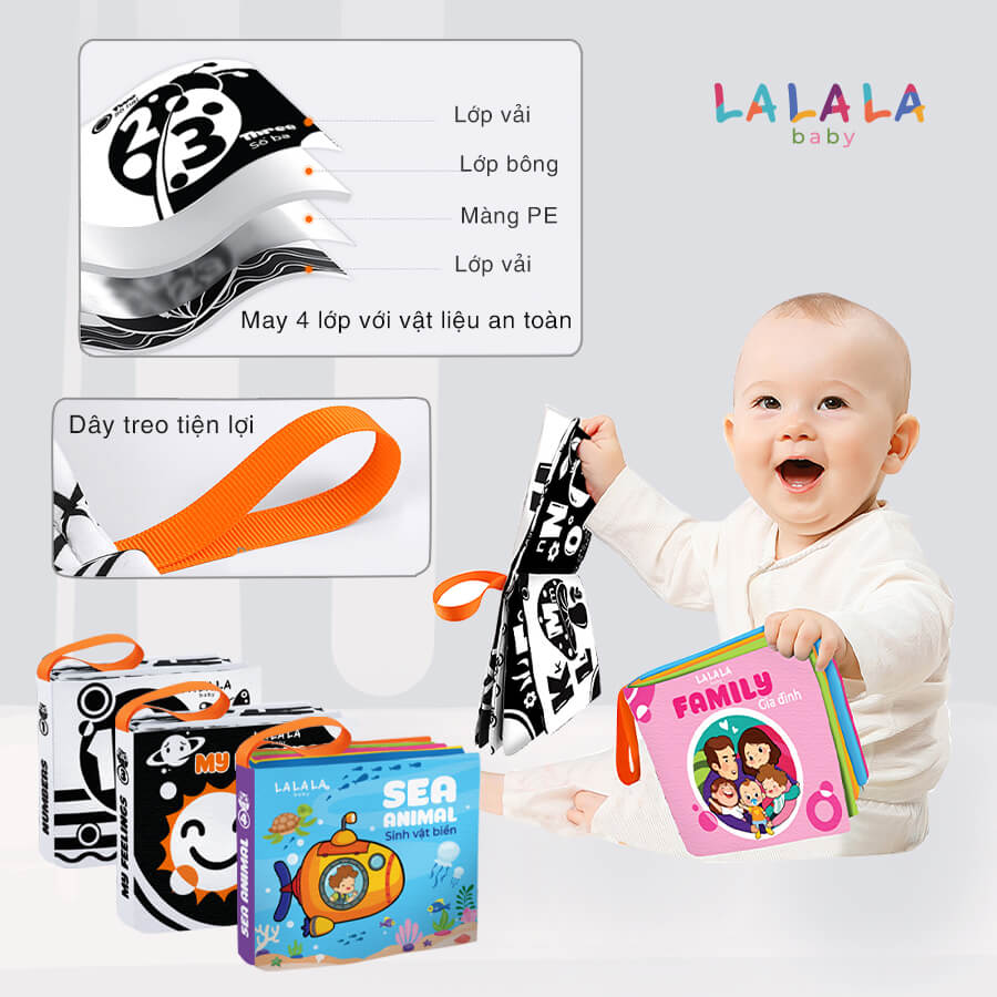 Sách vải trẻ em Lalala Baby (mini cloth book)