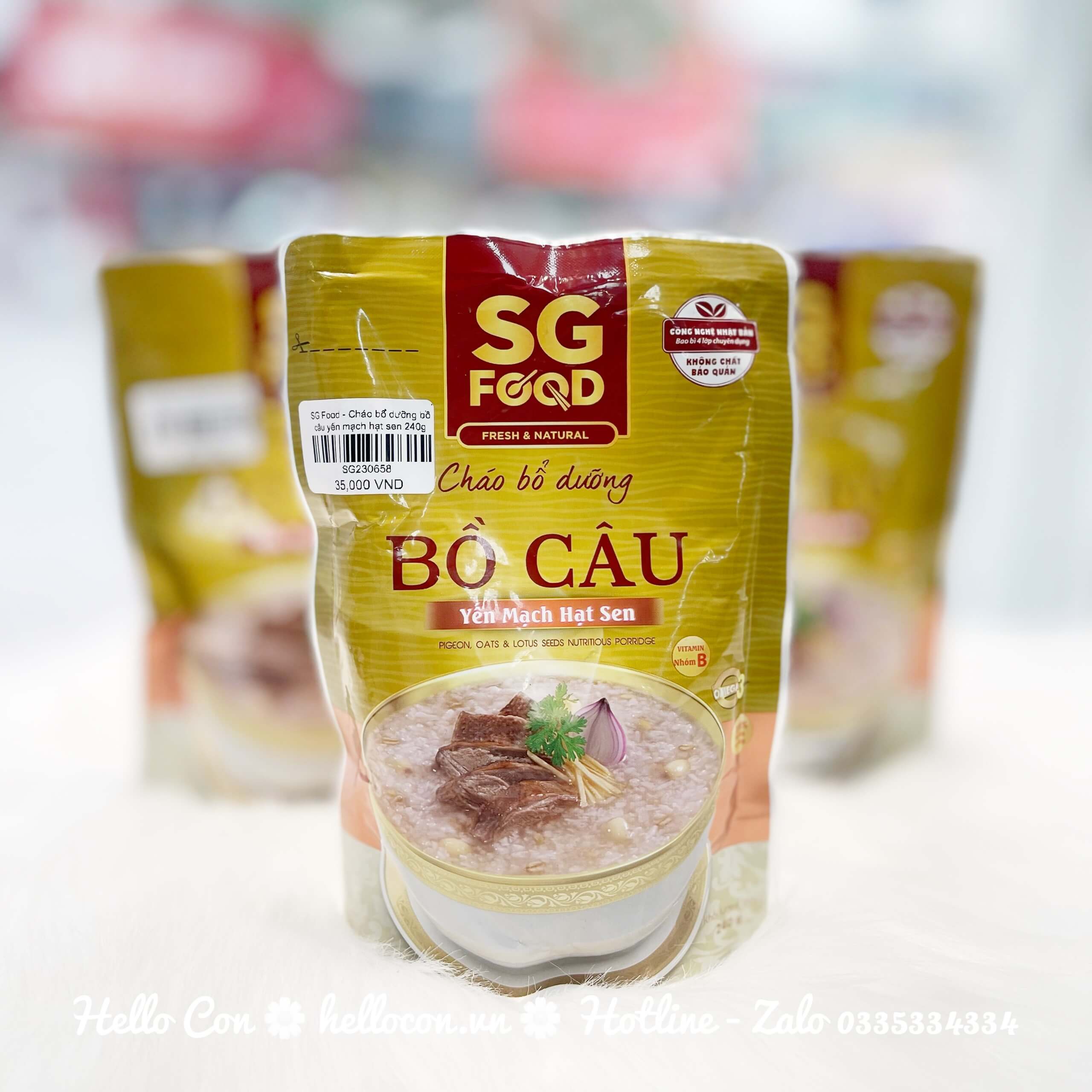Cháo tươi SG Food cho bé ăn dặm