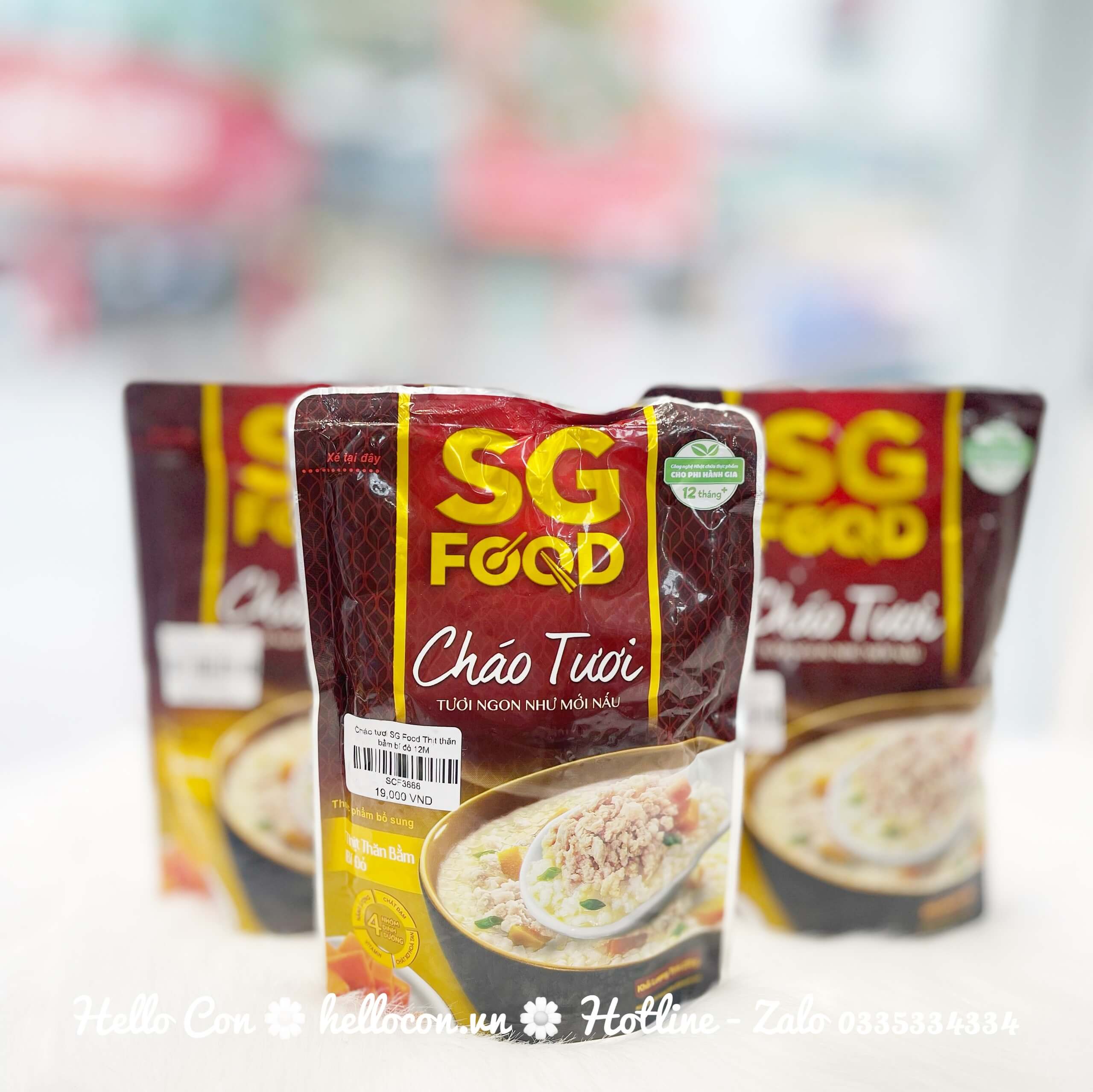 Cháo tươi SG Food cho bé ăn dặm