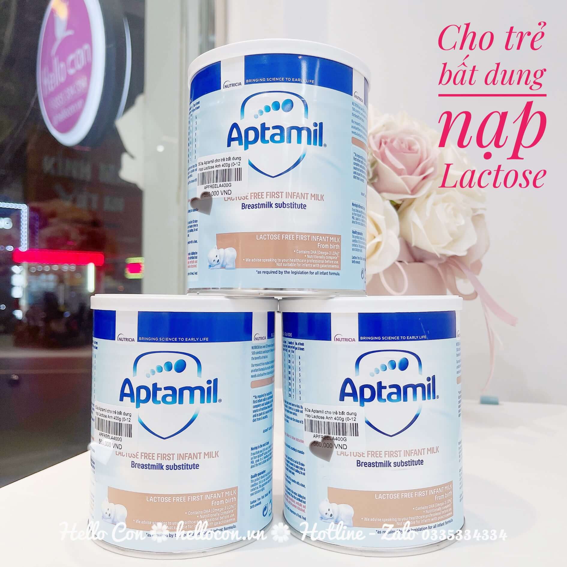 Aptamil Lactose Free sữa cho trẻ bất dung nạp Lactose dưới 12 tháng