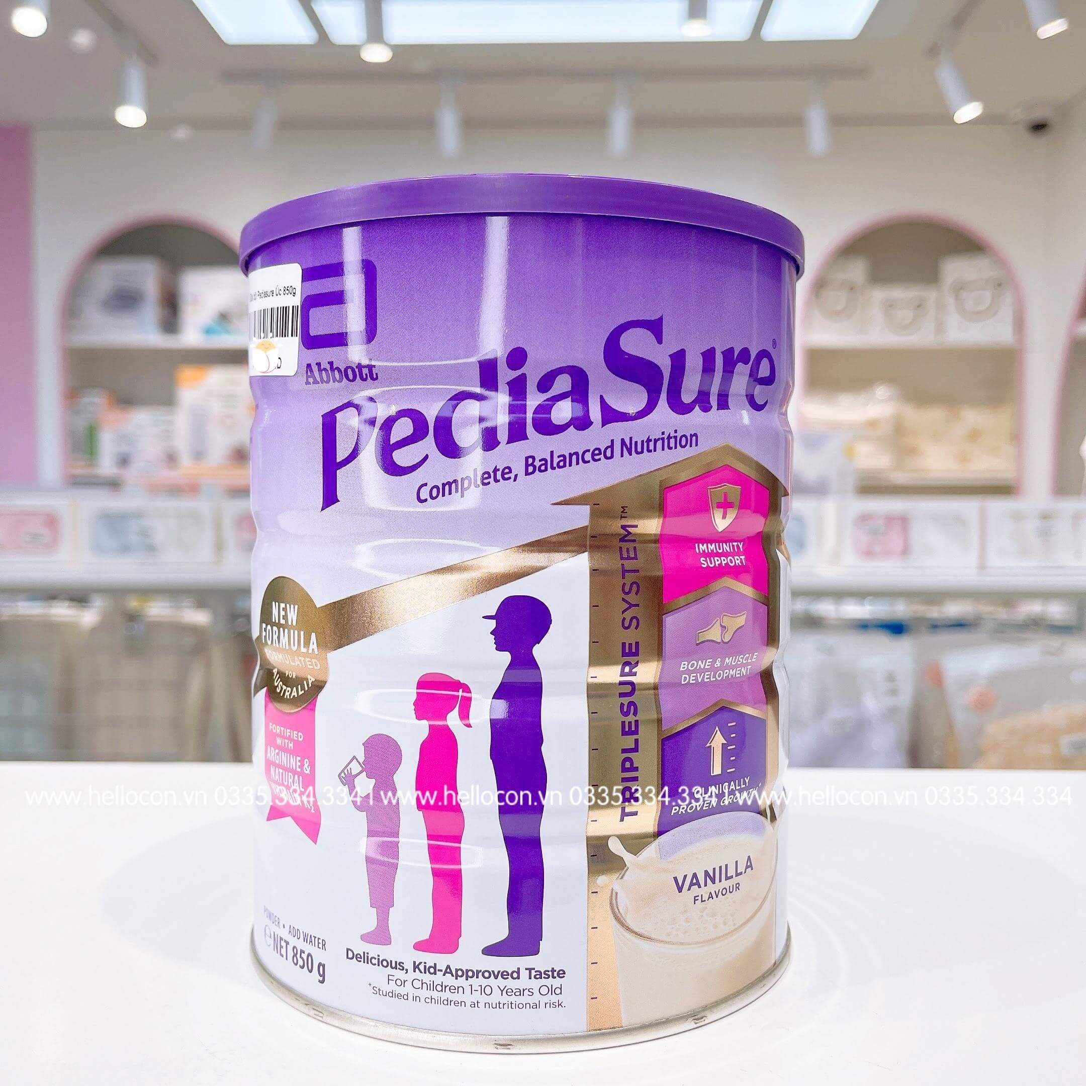 Sữa Pediasure Úc tăng cân 850g cho trẻ từ 1-10 tuổi
