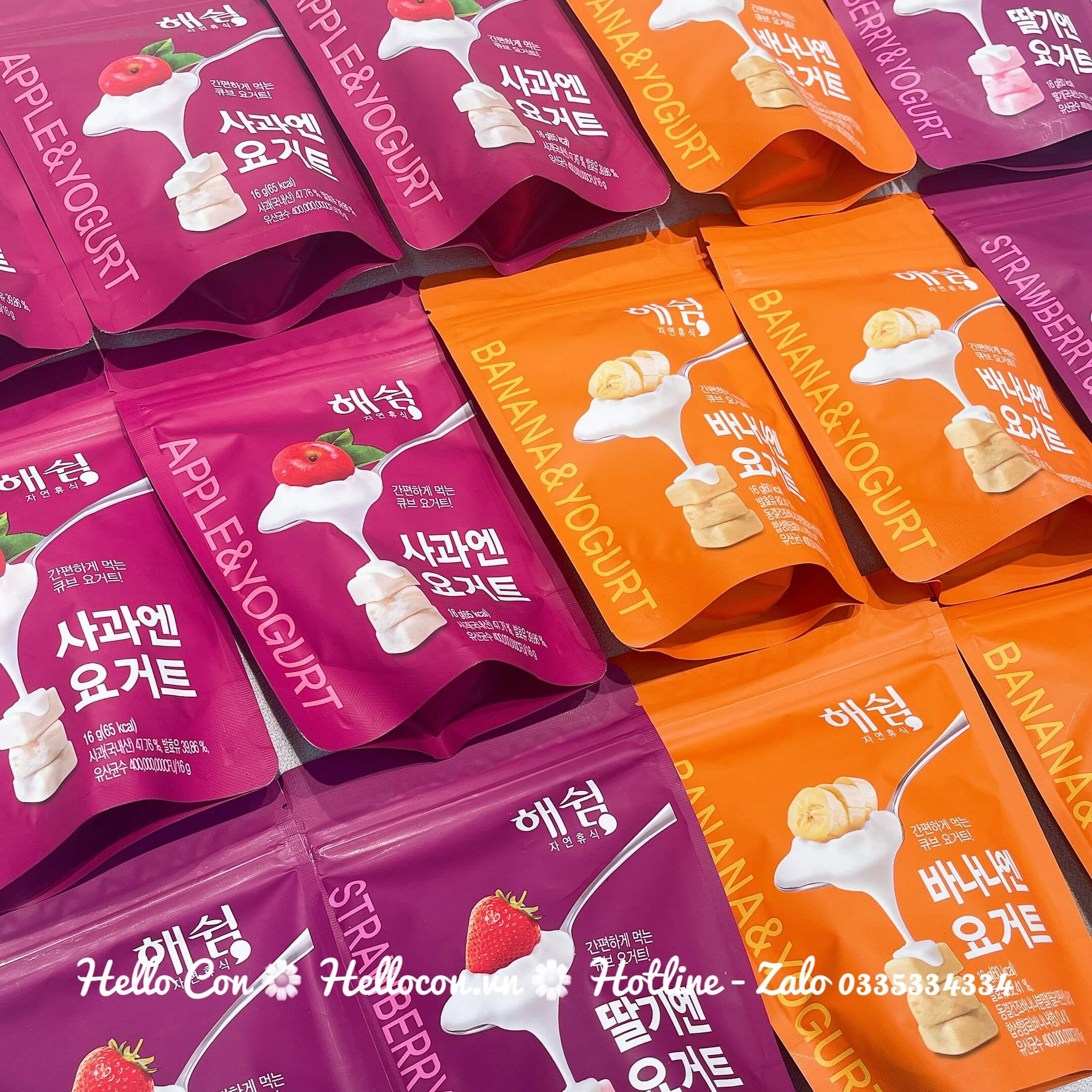 Sữa chua khô Haeswim cho bé 7 tháng (Vị Chuối, vị Dâu, vị Táo)