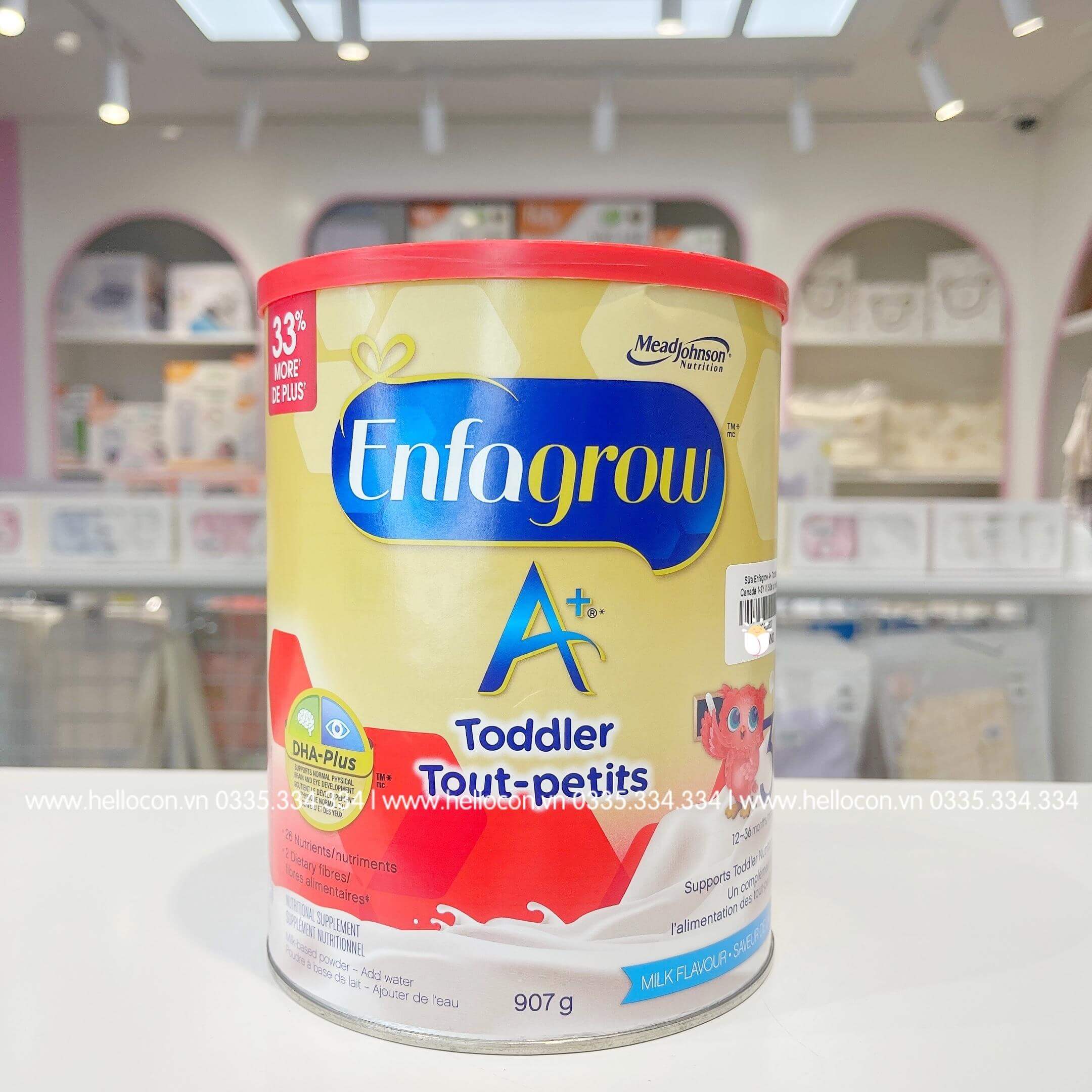 Sữa Enfagrow Canada A+Toddler 1-3Y 907g (Vị Vani, vị sữa)