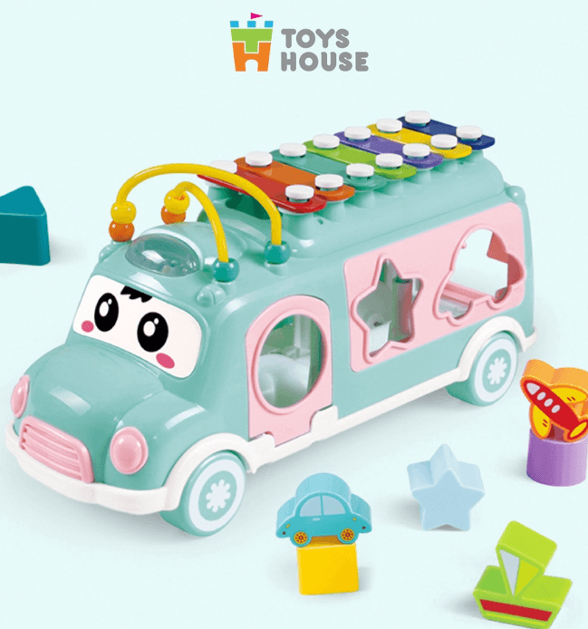 Xe bus thả khối kết hợp đàn gõ Toyhouse HE8036