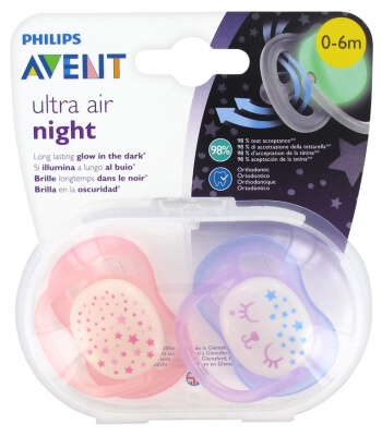 Ti Giả Avent Ultra Air Night - Ti Ngậm Phát Sáng 0-6M, 6-18M