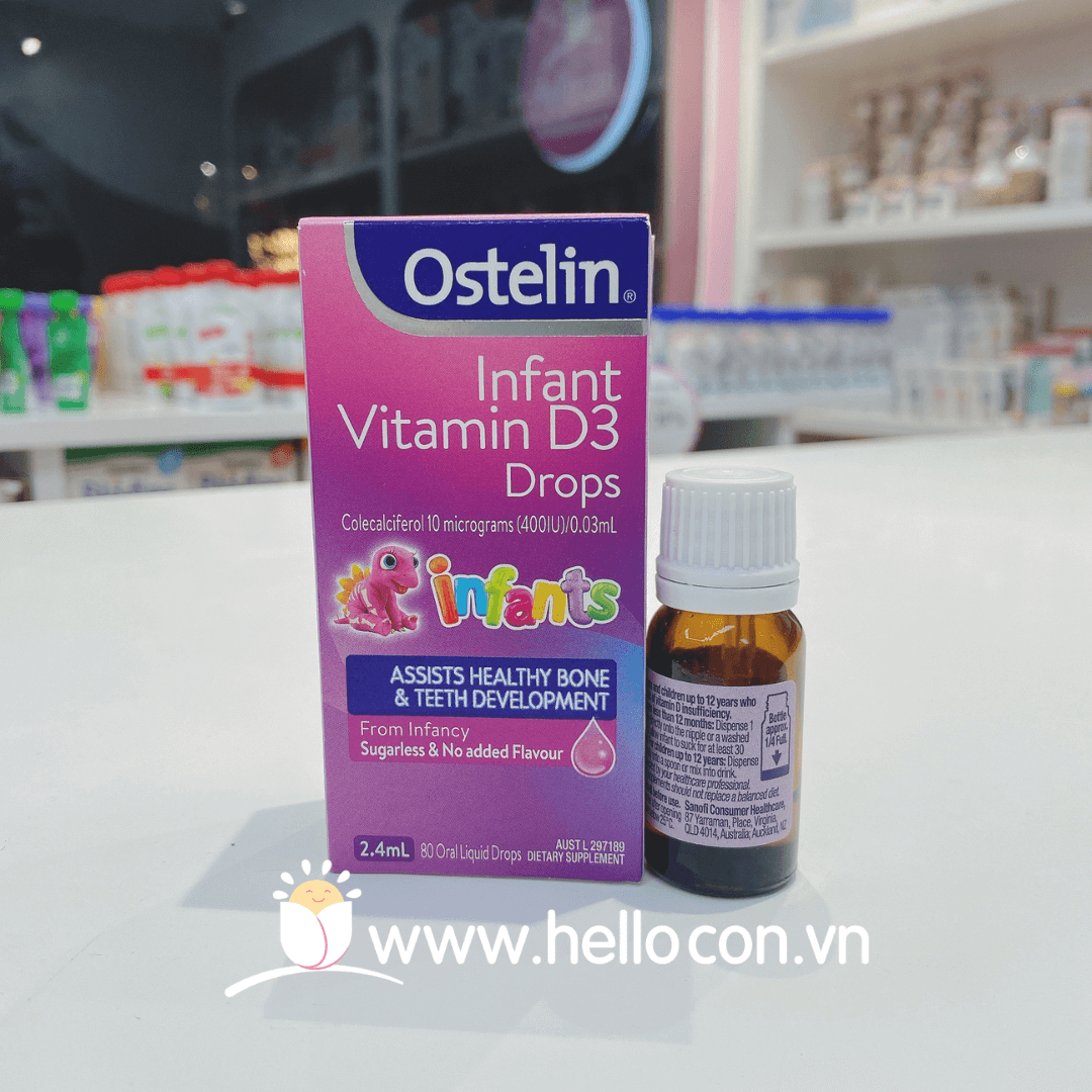 Vitamin D3 Ostelin cho trẻ sơ sinh đến 12 tuổi nhỏ giọt
