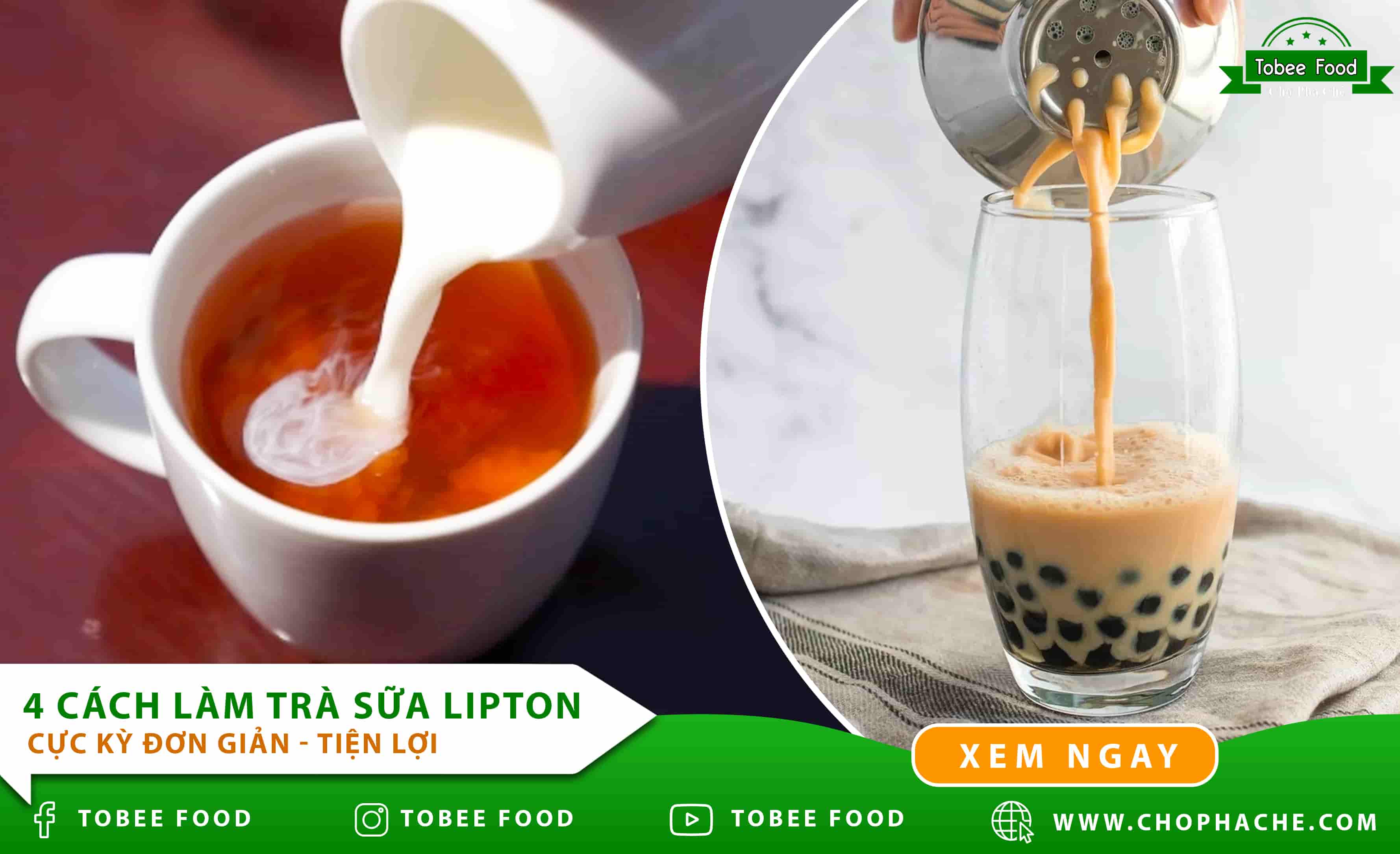 4 cách làm trà sữa Lipton cực kì đơn giản tiện lợi