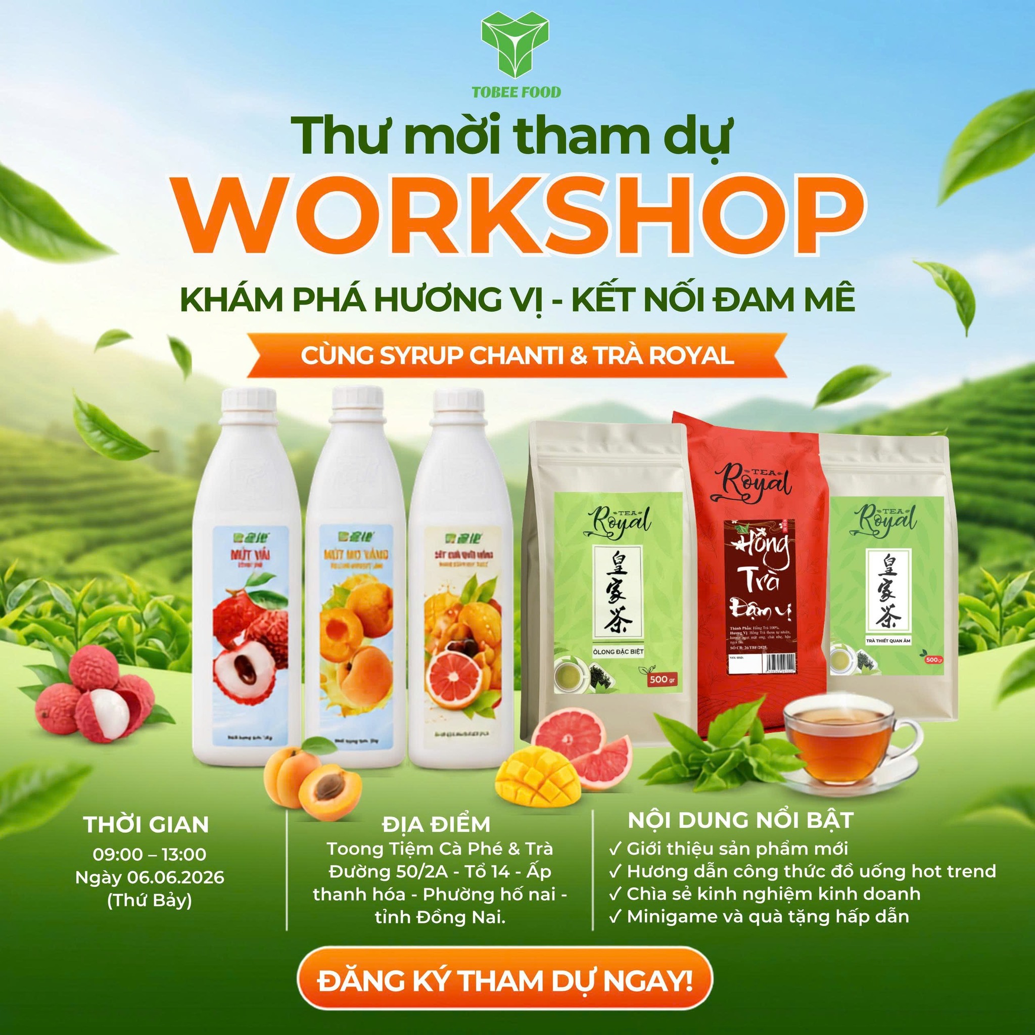 TOBEE FOOD X CHANTI - WORKSHOP ĐỒNG NAI: KHÁM PHÁ HƯƠNG VỊ - KẾT NỐI ĐAM MÊ
