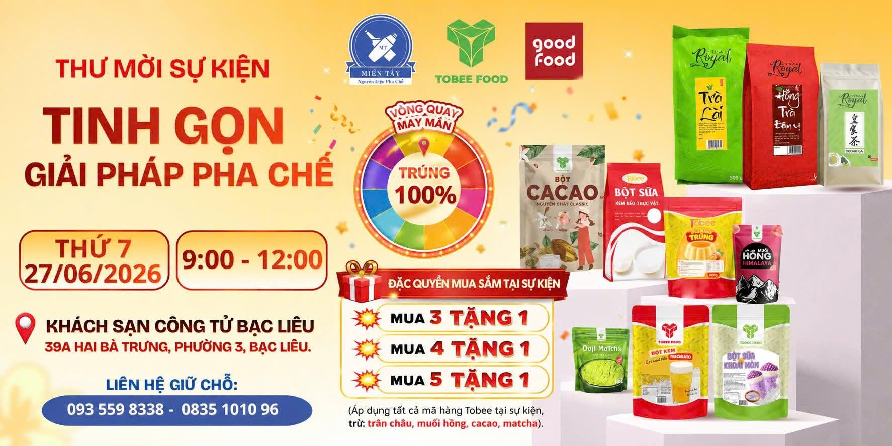 WORKSHOP NGUYÊN LIỆU PHA CHẾ MIỀN TÂY x TOBEE FOOD – BẠC LIÊU 27.06.2026