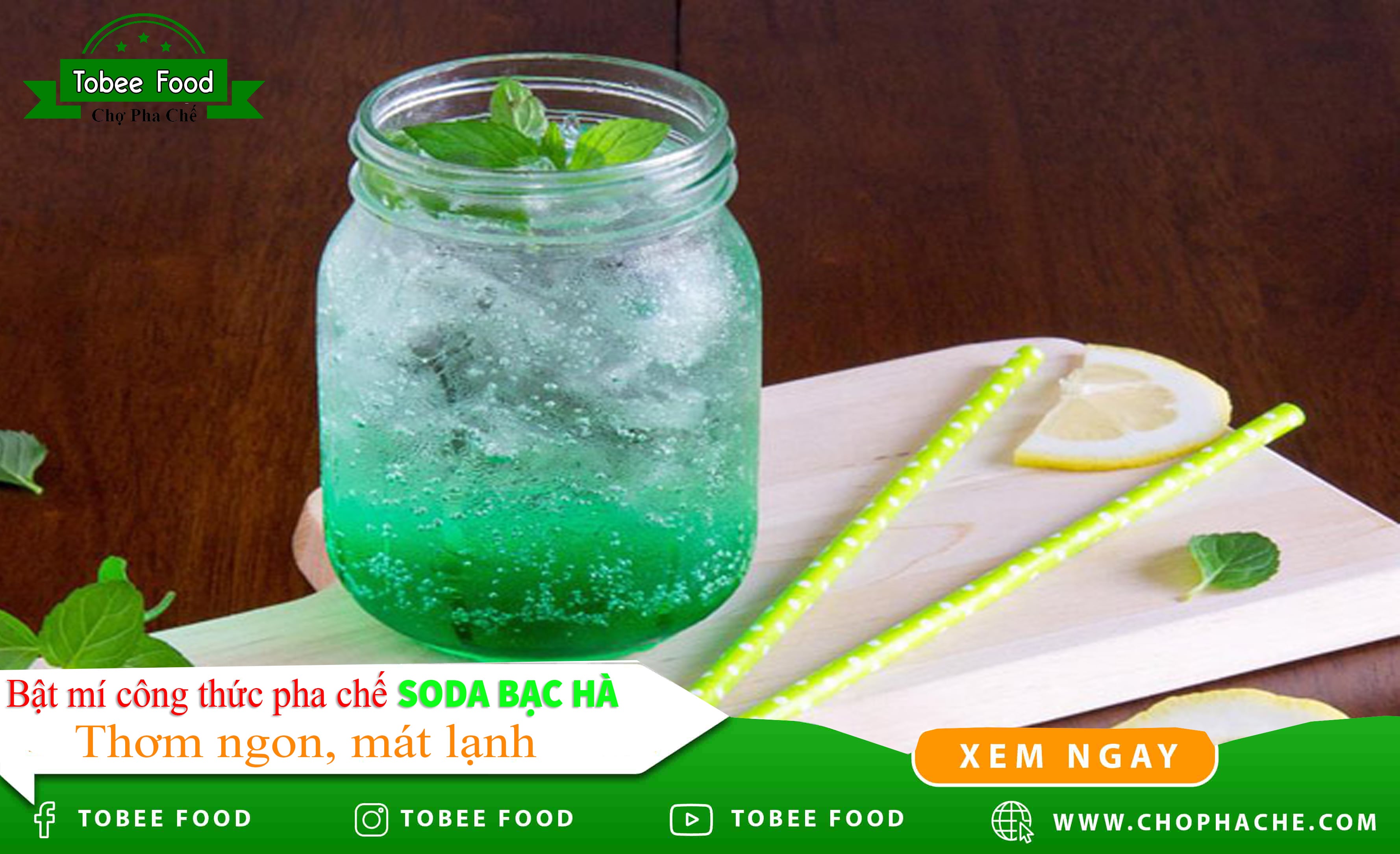 Bật mí các công thức pha chế soda bạc hà mát lạnh thơm ngon hết sảy