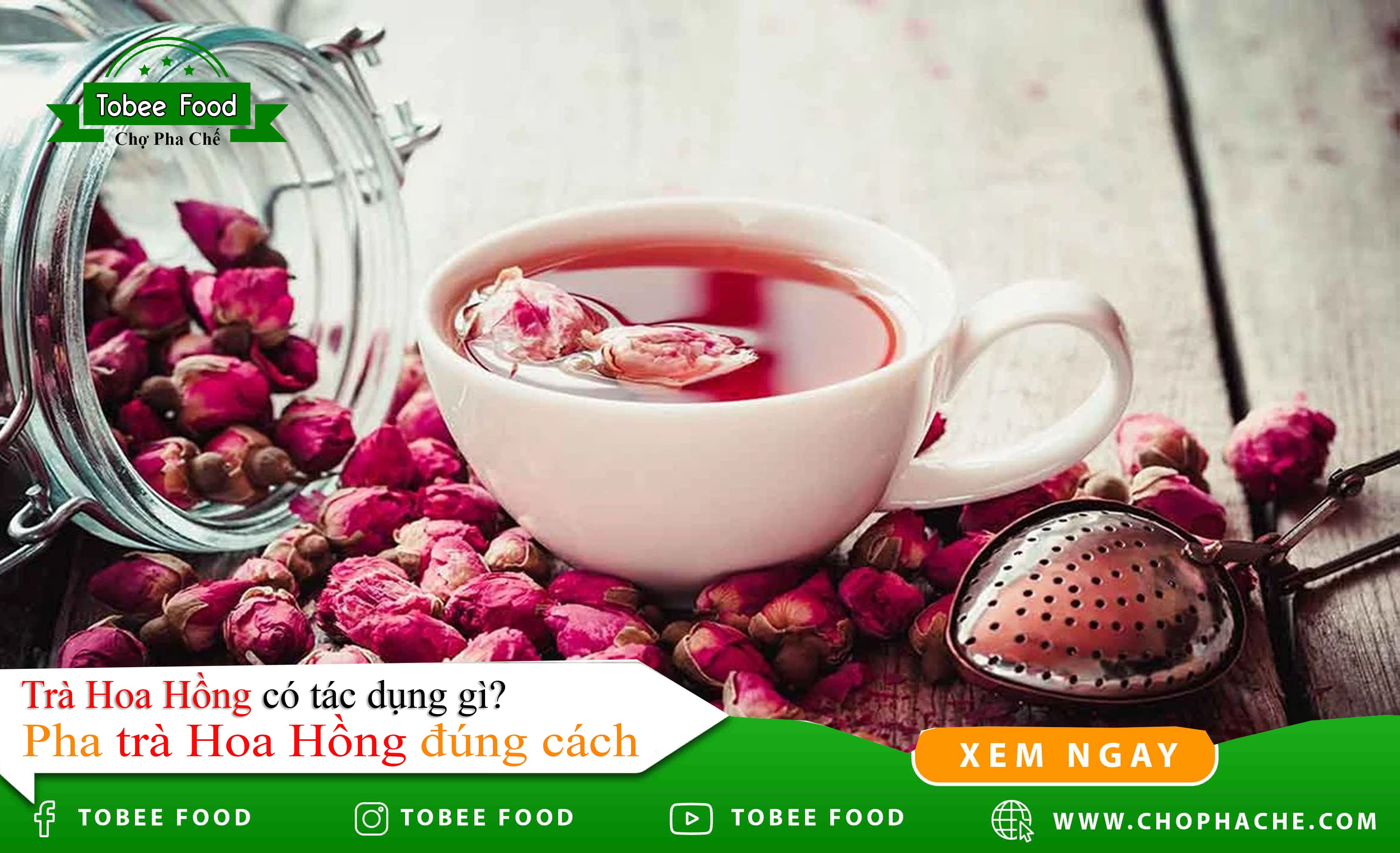 Trà hoa hồng có tác dụng gì? Pha trà hoa hồng đúng cách chuẩn vị