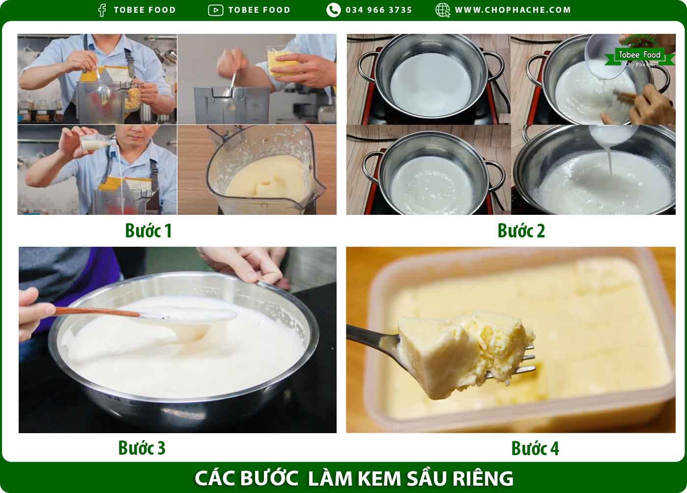 các bước làm kem sầu riêng