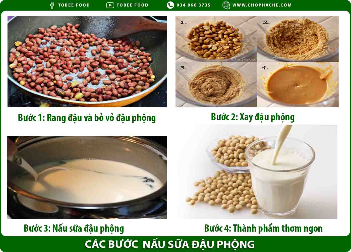 cách nấu sữa đậu phộng