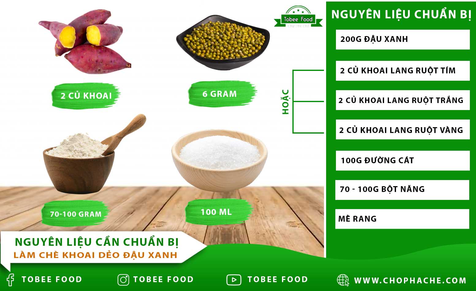 Cách làm chè khoai dẻo đậu xanh