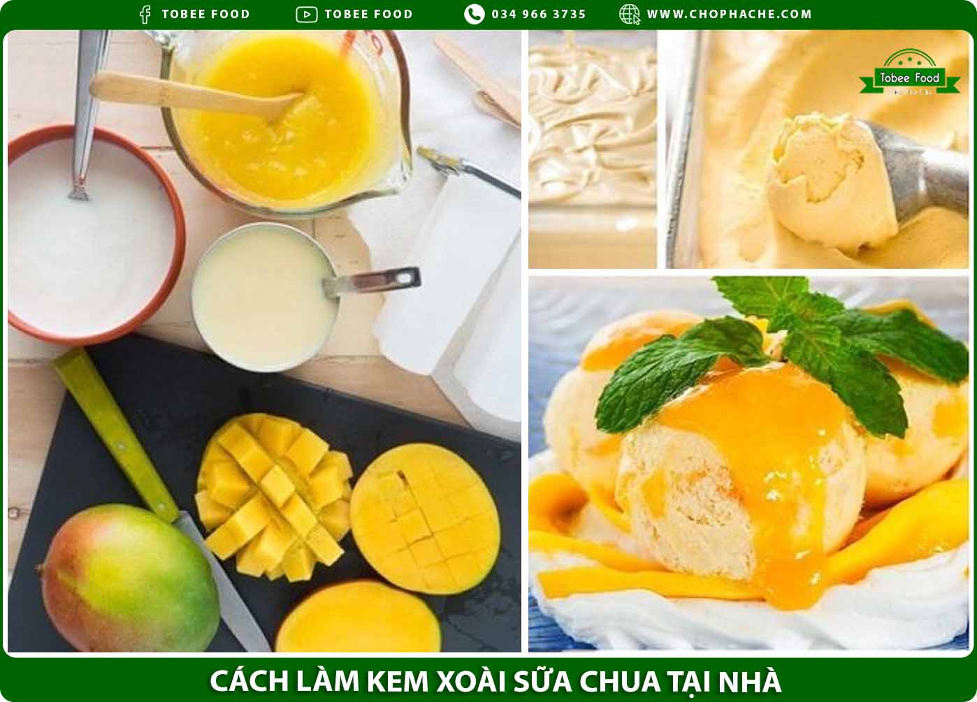 cách làm kem xoài sữa chua tại nhà