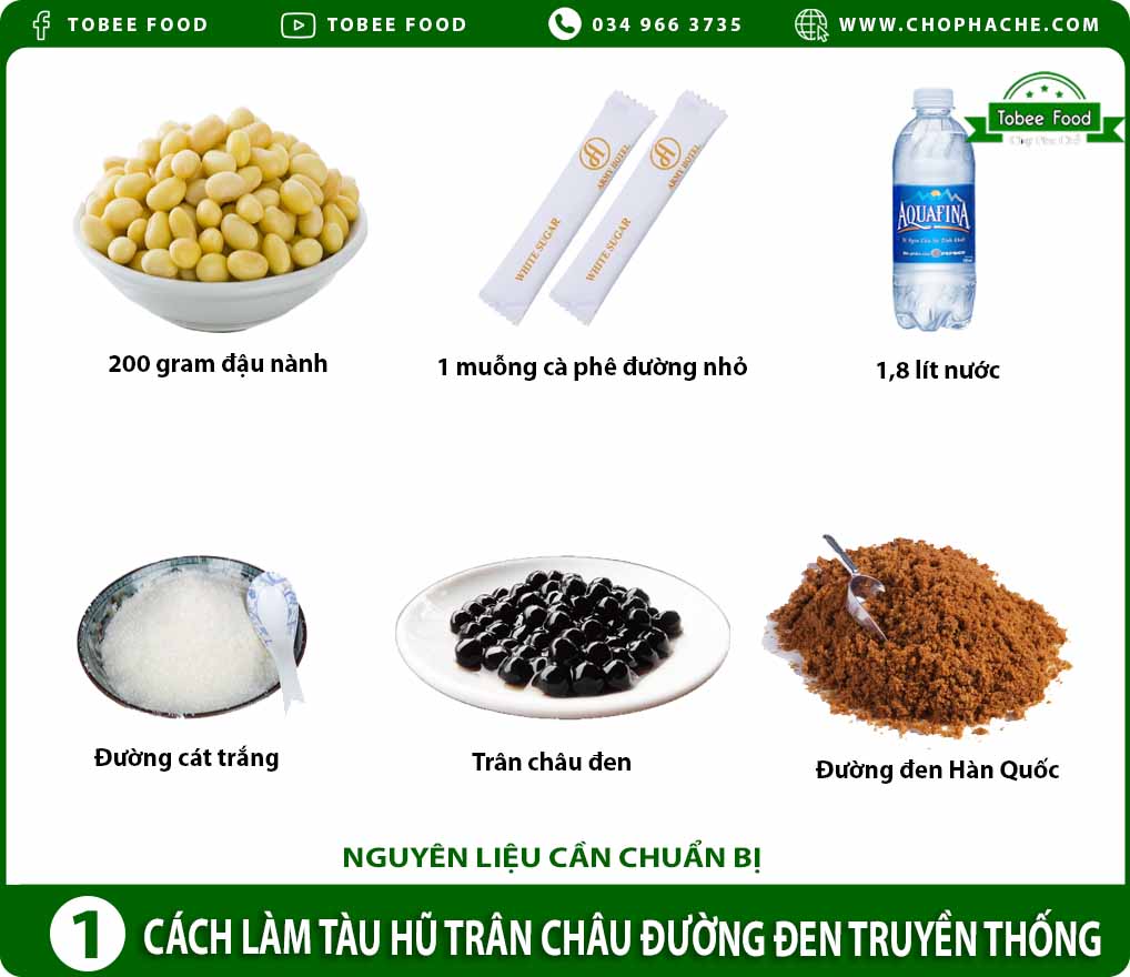 cách làm tàu hũ trân châu đường đen truyền thống