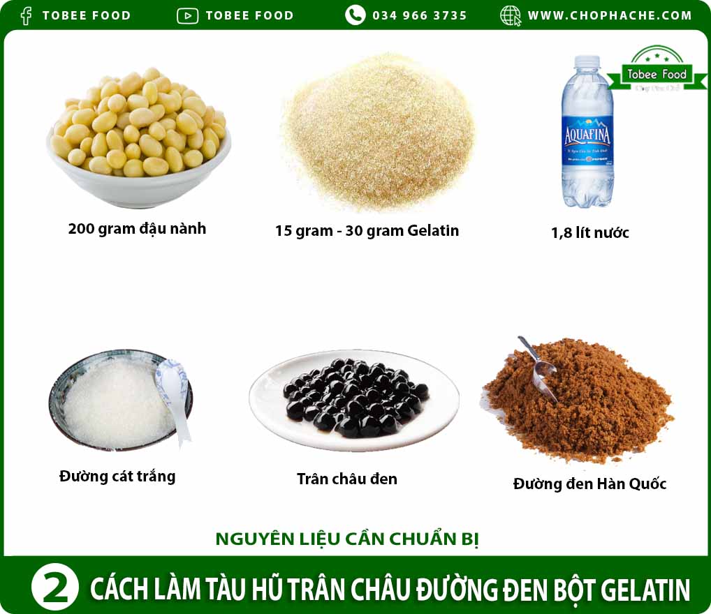 Cách làm tàu hũ trân châu đường đen với bột Gelatin ( đơn giản )