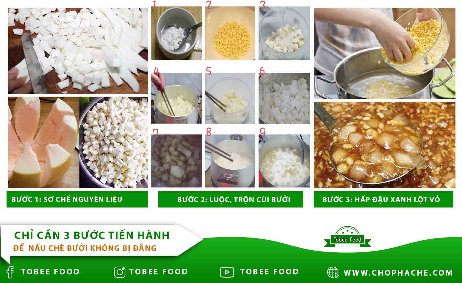 các bước để nấu chè bưởi