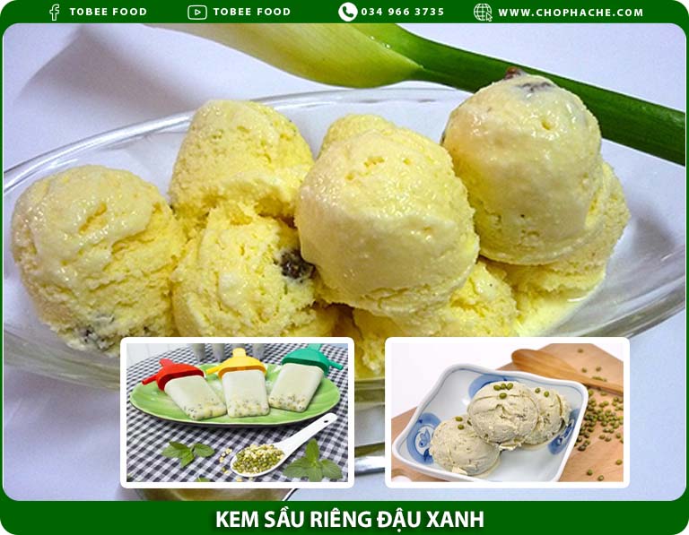 kem sầu riêng đậu xanh